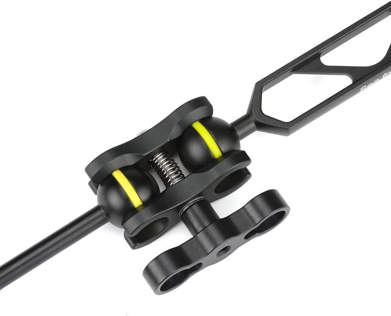 Seafrogs Aluminum Alloy Clamp, Ball Joint Bracket Arm, Two Section Holder Diving Essential Accessory Light Combination Fixed Clamp, Diving Accessory Light Holder CP-6 - Image 3